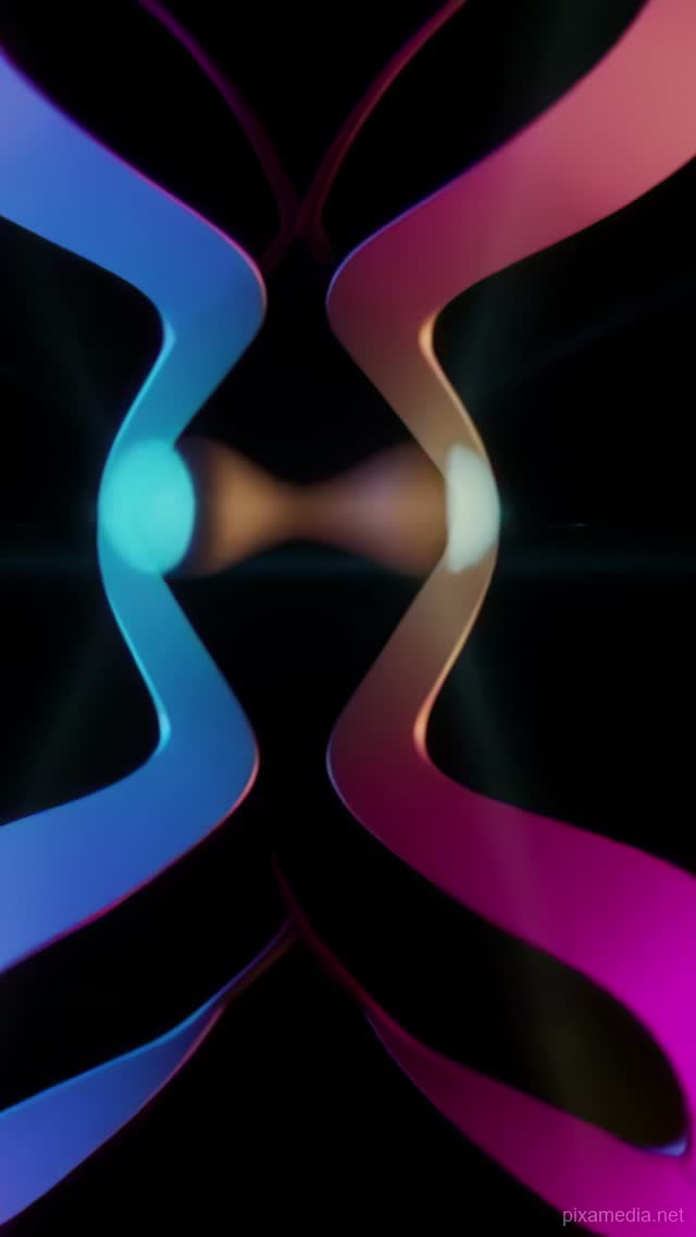 Neon Geometry in Motion - Motion Graphics AI stock